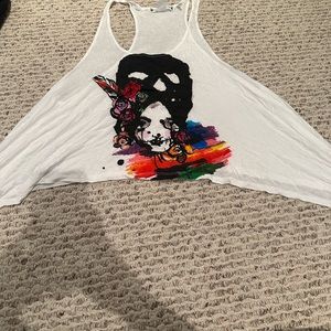 H&M cropped limited edition tank colourful face